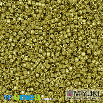 Бисер японский Miyuki Delica 11/0 DB1835, Duracoat Galvanized, Золотистый (BIS-040562)