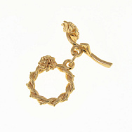 Тогл Квітка, 22х18 мм, Латунь з покриттям 18 kt (ZAM-060813)