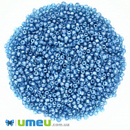 Бисер китайский средний, 8/0, Голубой глазурированный, 3 мм (BIS-037671)
