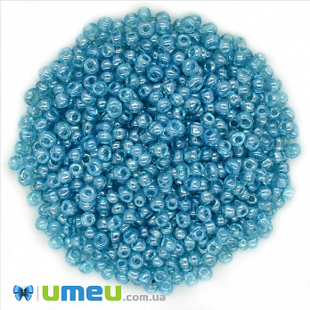 Бісер китайський великий, 6/0, Блакитний глазурирована, 4 мм (BIS-037725)