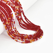 Намистини круглі грановані, 2 мм, Мікс червоний (BUS-057364)
