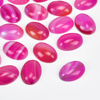 Кабошон нат. камінь Агат рожевий, Овал, 18х13 мм (KAB-059209)