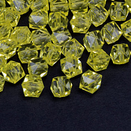 Намистини для сумок ОПТ Акрилові, Куб гранований, 8х7,5 мм, Жовті (BUS-059924)