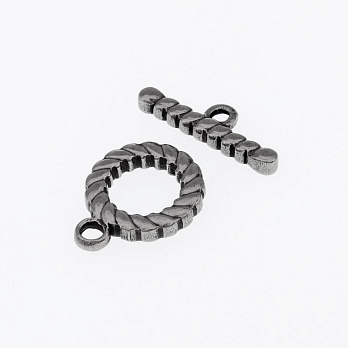 Тогл из нержавеющей стали, 21х18,5 мм, Темное серебро (STL-055409)