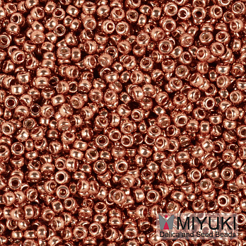 Бісер японський Miyuki круглий RR 15/0 №4207, Duracoat Galvanized, Мідний світлий (BIS-053192)