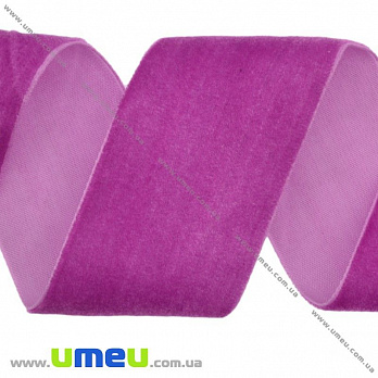 Стрічка оксамитова, 38 мм, Малинова (LEN-016639)