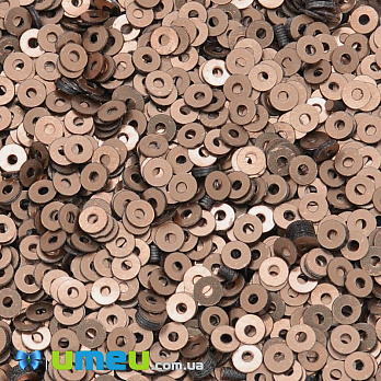 Пайетки Индия круглые плоские, 2,5 мм, Бронзовые (PAI-037540)
