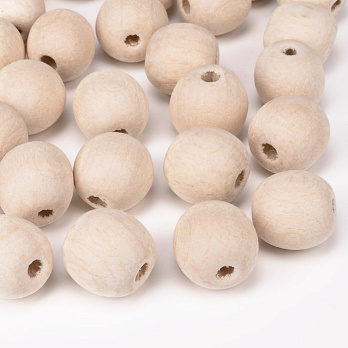 Намистина дерев'яна 16 мм, Кругла, Бук (BUS-057688)