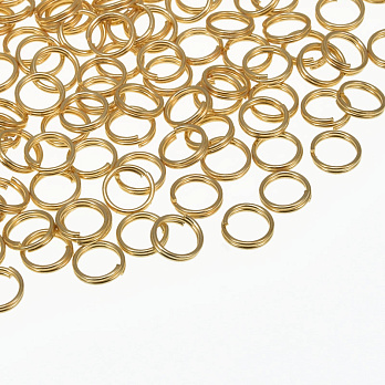 Колечки двойные из нерж. стали, 6 мм, 0,6 мм, Покрытие 18 kt (STL-060575)