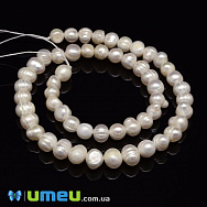 Бусины натуральный речной Жемчуг молочный, 7-8 мм (BUS-048775)