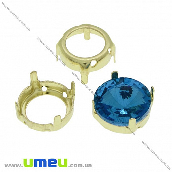Оправа-цапы под риволи Круглая, 12 мм, Золото (OSN-021955)
