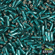 Бісер чеський Стеклярус 3, №57710, Смарагдовий блискучий скручений, 7 мм (BIS-056823)