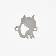 Конектор з нерж. сталі Котик, 15,5х13,5 мм, Темне срібло (STL-061402)