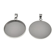 Основа круглая из нерж. стали, 30,5х26,5 мм, 25 мм, Темное серебро (STL-059487)