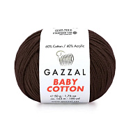 Пряжа Gazzal Baby Cotton №3436, 50 г, 165 м, Коричнева (YAR-060767)