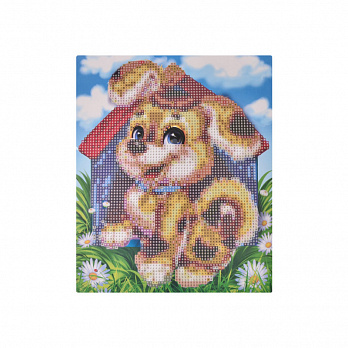 Набор алмазной живописи на картоне 25х21 см, Веселая собачка (SXM-051504)