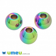 Намистина з нержавіючої сталі Кругла, 6х5 мм, Різнокольорова (STL-049528)