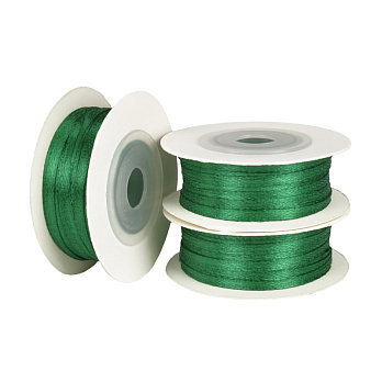 Атласна стрічка двостороння, 3 мм, Зелена (LEN-056748)