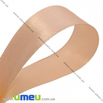 Атласна стрічка, 25 мм, Персикова (LEN-017556)