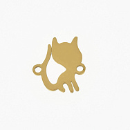 Коннектор из нерж. стали Котик, 15,5х13,5 мм, Золото (STL-061403)