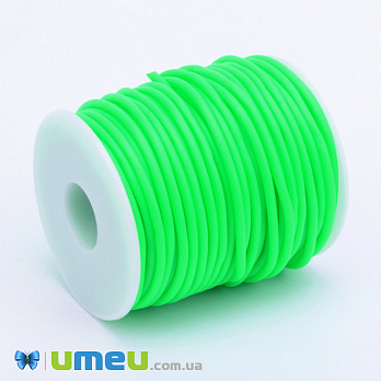 Шнур каучуковий порожнистий, 3 мм, Салатовий (LEN-040187)