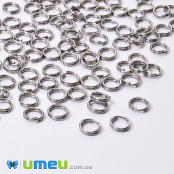 Кільця подвійні, Темне срібло, 5 мм, товщина 0,7 мм (PIN-048768)