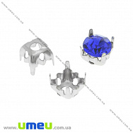 Оправа-цапи під страз, 5х5 мм, Темне срібло (OSN-033783)