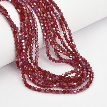 Намистини Біконус, 3х2,5 мм, Червоні АВ (BUS-057445)