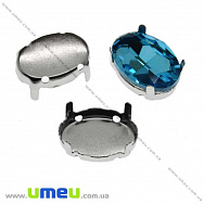 Оправа-цапи під Ріволі Овальний, 25х18 мм, Темне срібло (OSN-013503)