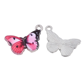Подвеска метал. Бабочка розовая, 20х13,5 мм, Темное серебро (POD-053739)