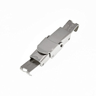 Застежка для браслета из нерж. стали, 25х10 мм, Темное серебро (STL-061380)