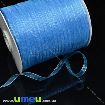 Стрічка з органзи, 6 мм, Блакитна (LEN-008114)