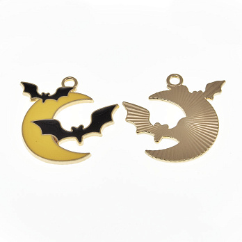 Подвеска метал. Луна с летучей мышью, 25х24 мм, Золото (POD-059469)