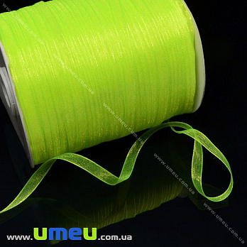 Стрічка з органзи, 6 мм, Салатова яскрава (LEN-015783)
