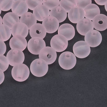 Бусины для сумок ОПТ, Акриловые матовые, Круглые, 8 мм, Розовые светлые (BUS-059787)