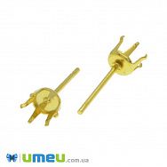 Пусети з нерж. сталі під страз 4,5 мм, 15х4 мм, Золото (STL-039719)