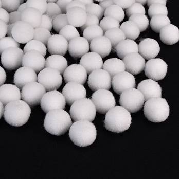 Помпони оксамитові 1 см, Білі (DIF-052581)