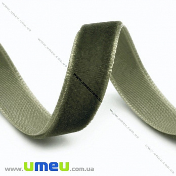 Лента бархатная, 10 мм, Хаки (LEN-019905)