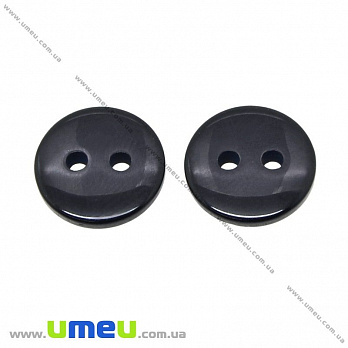 Гудзик пластиковий Круглий, 11 мм, Чорний (PUG-032837)