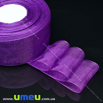 Стрічка з органзи, 40 мм, Фіолетова (LEN-016618)
