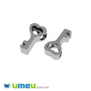Намистина з нержавіючої сталі Ключик, 8х5 мм, Темне срібло (STL-039039)