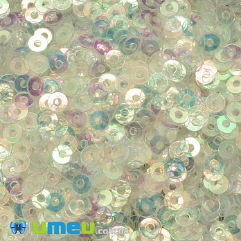 Паєтки Індія круглі плоскі, 3 мм, Жовті світлі (PAI-037548)