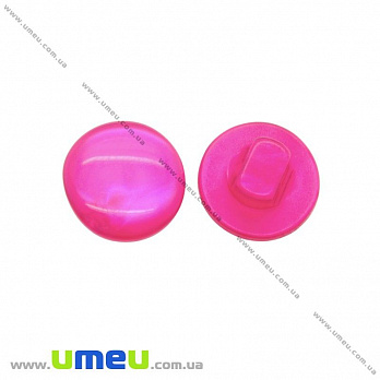 Пуговица пластиковая на ножке Круглая, 11 мм, Малиновая (PUG-016492)