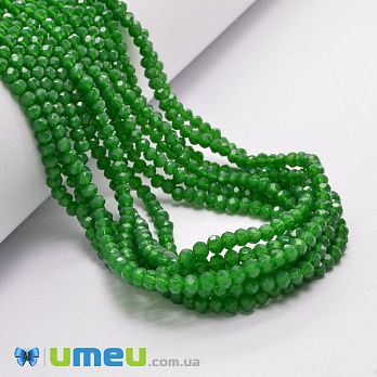 Бусины рондели, 3,5х3 мм, Зеленые (BUS-049219)