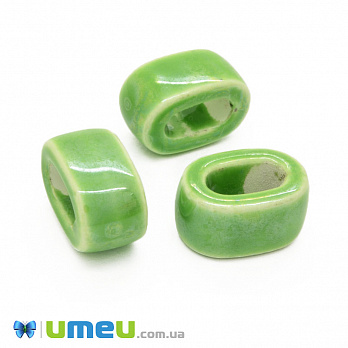 Намисто керамічна, 19х10х13 мм, Салатова (BUS-010291)