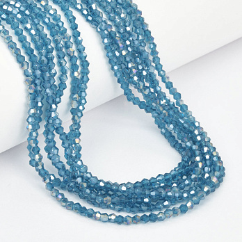 Бусины Биконус, 3х2,5 мм, Бирюзовые АВ (BUS-057449)