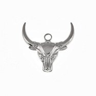 Підвіска з нерж. сталі Голова бика, 25х24 мм, Темне срібло (STL-061331)