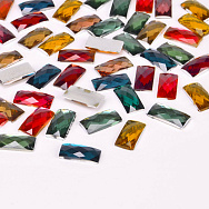 Кабошони пластикові, Прямокутні грановані, 10х5 мм, Мікс (KAB-055199)