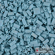 Бисер японский Miyuki HALF TILA №412FR, 5х2,3 мм, Бирюзовый матовый АВ (BIS-053242)