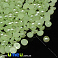 Напівнамистини пластикові Перли, 4 мм, Круглі, Салатові (KAB-022646)